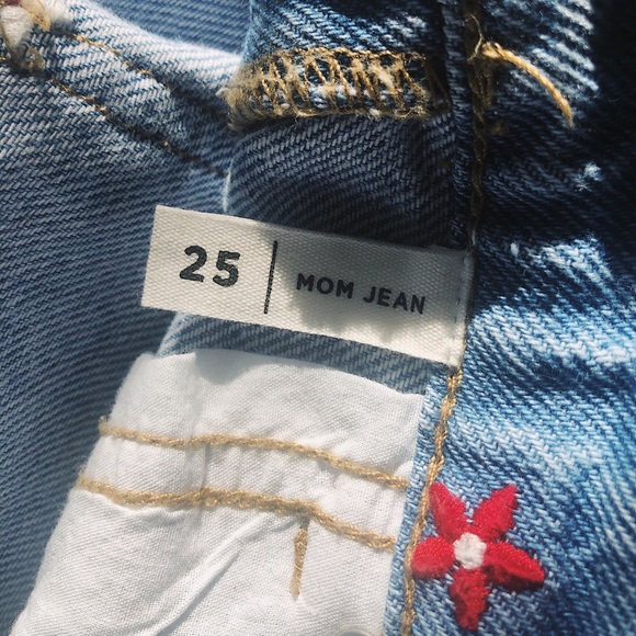 SOLD - PacSun Red Daisy Mom Jeans - Picture 6 of 7